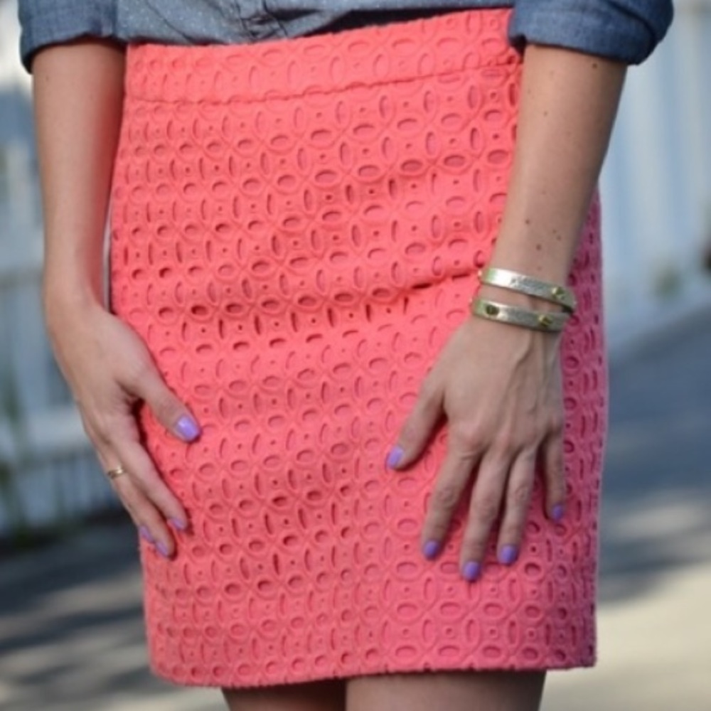 J. Crew Pink Eyelet Skirt Size 00